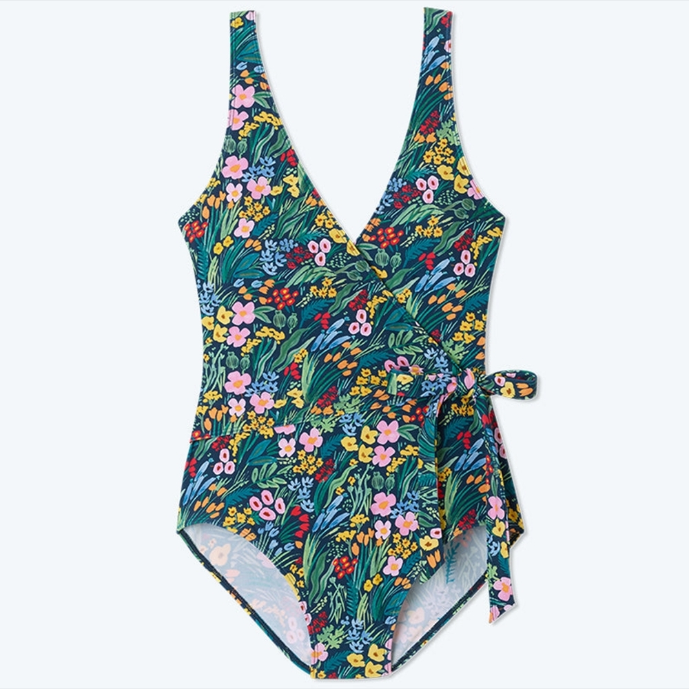 Size 14, The Perfect Wrap One-Piece, Lea floral